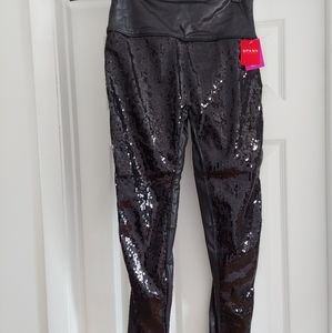 Spanx faux leather sequin leggings
